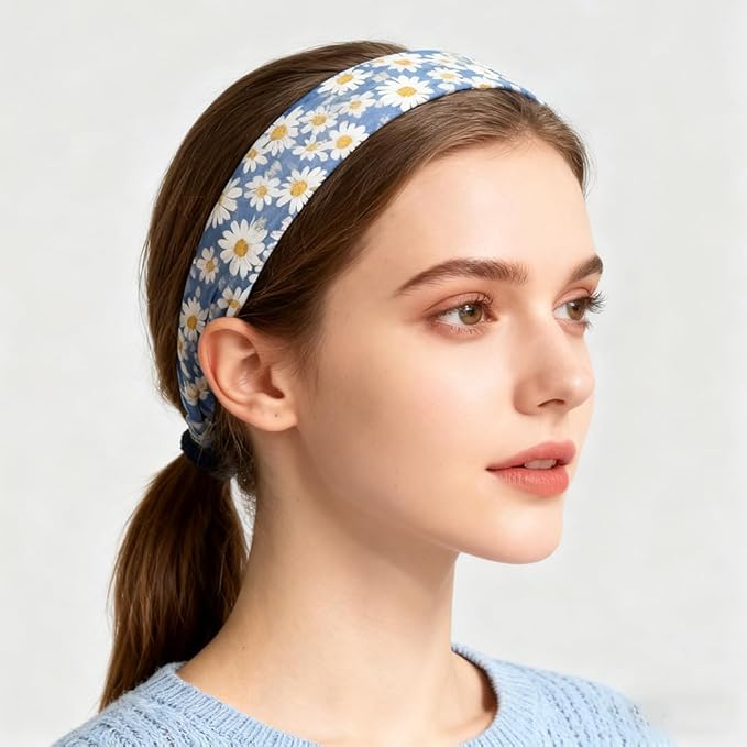 AHONEY 7 Pack Navy Blue Headbands for Girls Women Dark Blue Soccer Headbands Trendy Non Slip Hairbands Cute Hair Accessories Multi-style Preppy Headband Pack Diademas Para Mujer
