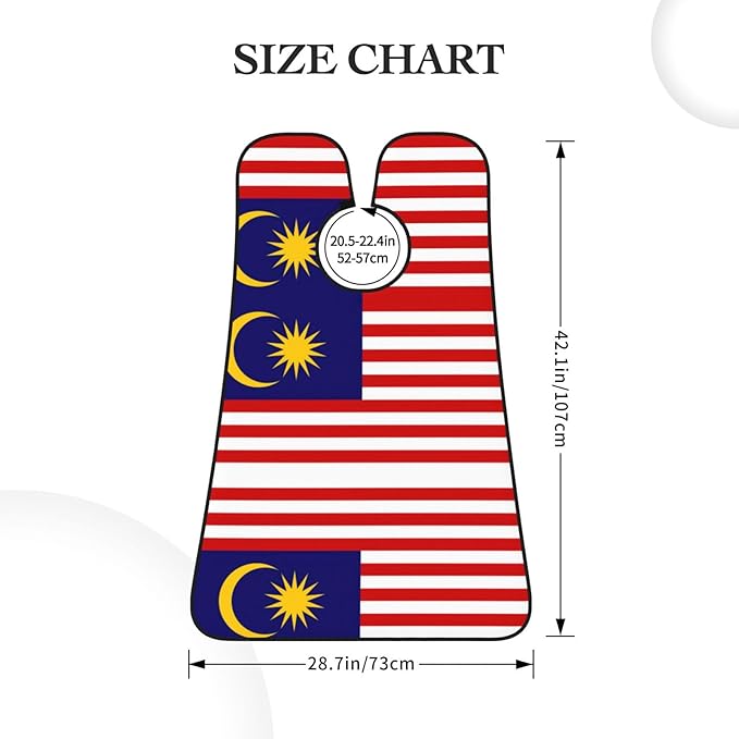 NOUZU Malaysia Flag Print Beard Bib Apron For Men, Beard Hair Catcher For Men Shaving Trimming,Beard Cape Cloth