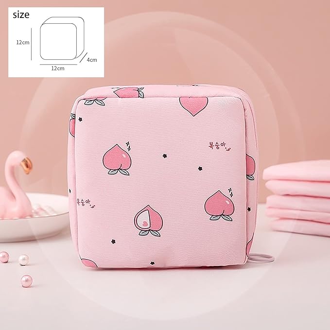 2 Pack Sanitary Napkin Storage Bag Small Portable Menstrual Cup Nursing Pad Storage Pouch, Traveler Friendly Menstrual Period Bag, Mini Makeup Bag Coin Purse Wallets with Zipper for Women Teen Girls