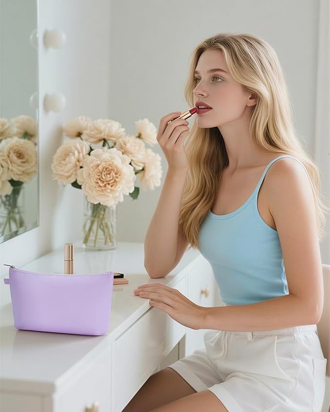 WANDF Small Makeup Bag for Purse, Small Cosmetic Bag for Women