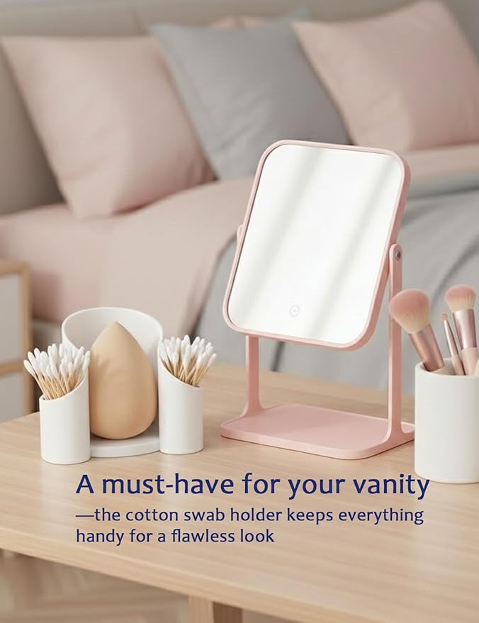 VIPTUVI White Cotton Pad Holder, 3-Compartment Open Top Cups