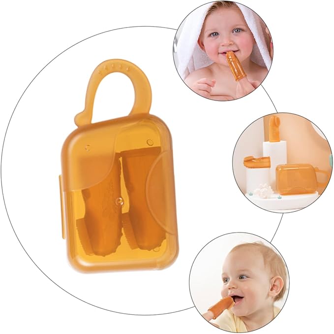 1Set Finger Toothbrush Silicone Oral Care Tool for for Mouth Reusable with Gums Massager