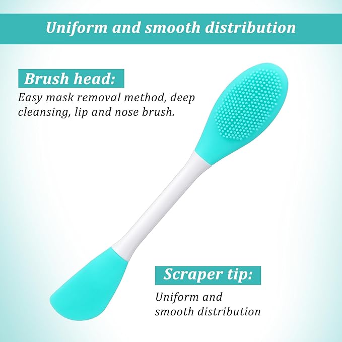 4 PCS Facial Cleansing Brush 2 in Silicone Face Scrubber Pore Brushs Face Scrub Brush for Exfoliating Massaging Remove Blackheads Applicator for Mud Makeup Skincare Removal Body Lotion DIY Mask Clay