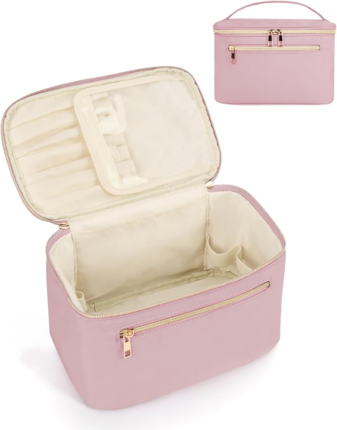 Wandering Nature Makeup Bag, Women Travel Make Up Vanity Case with Handle