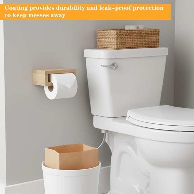 100 Pcs Kraft Feminine Hygiene Liner Bag, Business Restroom Bathroom Personal Dispensers 7.5 x 10" Waste Receptacle Paper Liners, Sanitary Napkin Disposal Bags, Kraft Bag
