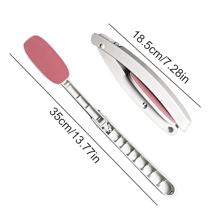 Generic 2 Lotion Applicator for Back | Back Cream Applicator | Foldable Long Handled Oils Sun Cream Applicator | Back Lotion Applicator | Back Applicator for Cream, Gray+Pink