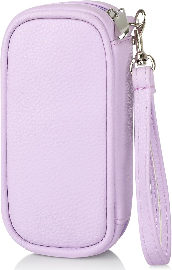 Teircno Portable Tampon Storage Bag,Tampon Holder for Purse, Small Organizer Bag with Handle, PU Period Pouch, Small Case for Feminine Products with Zipper Period Bags for Women