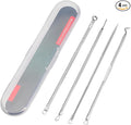 4 Pcs Blackhead Remover Comedone Extractor, Acne Removal Kit, Manual Pimple Popper Tool for Quick and Easy Removal of Pimples, Blackheads on Forehead, Facial and Nose (Standard 4 Pack)