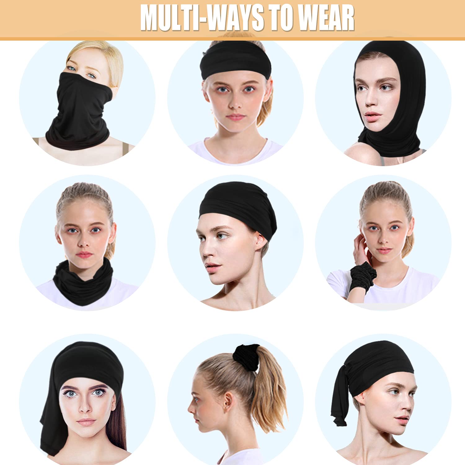 Finvizo Neck Gaiter Face Mask: 4 Pack Cooling UV Protection Breathable