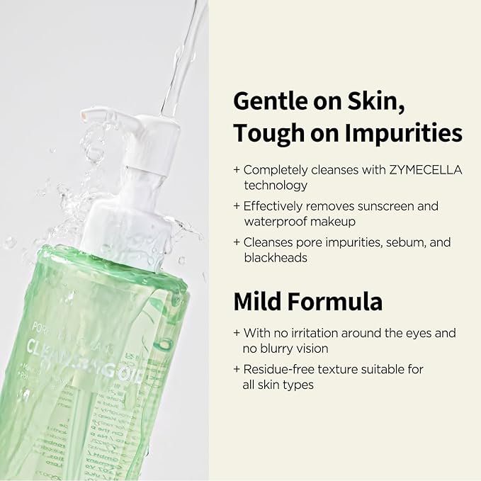 PONGDANG Pore Deep Clean Cleansing Oil (6.76fl.oz) | Daily Hydrating Makeup Blackhead Remover | Gentle Oil Cleanser & Sebum Care, Safe For Sensitive Skin | Korean Skin Care