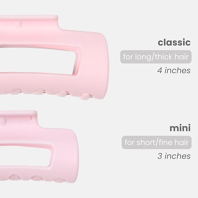 Mello Medium Hair Clip - Flexible Comfort Hair Claw for Women, Strong Hold for Thick & Thin Hair Styling, Durable Material, Matte Non-Slip Finish, Made in Korea, Patent Pending (Pink, Medium)