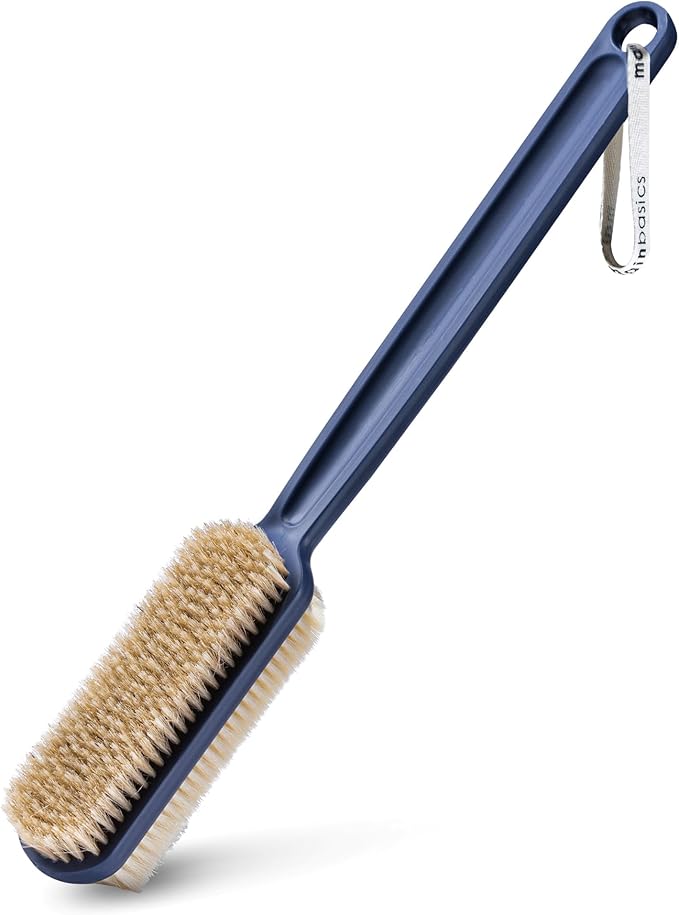MainBasics Back Scrubber for Shower, Long Handle Body Brush, 15.75 Inch