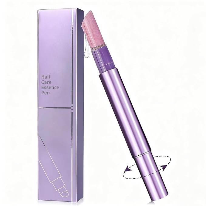 Plman 3-in-1 Cuticle Oil Pen, Cuticle Pusher Nail Oil Pen with Ceramic Tip, Nail Care Pen for Hangnails, Dry & Damaged Nail, Moisturize Strengthen Brighten Nails Care (Camellia-1PC Rotating)