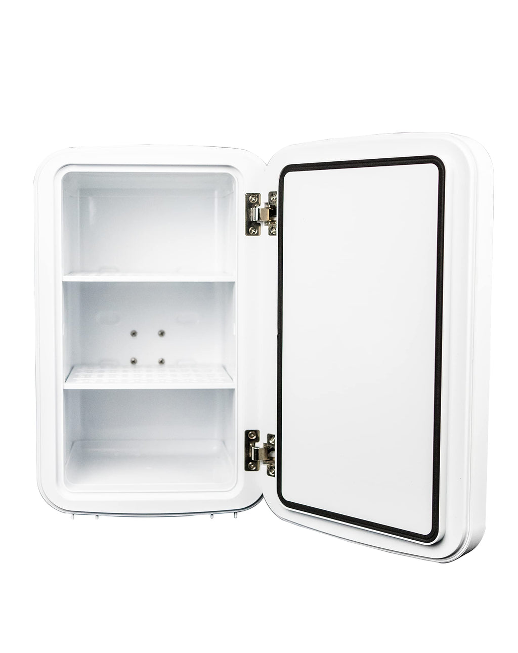 Danby DBMR02624WD43 7.4L Mini Fridge with Mirror & Light in White LED light digital display touch activated 7.4 L / 0.26 cu.ft. capacity