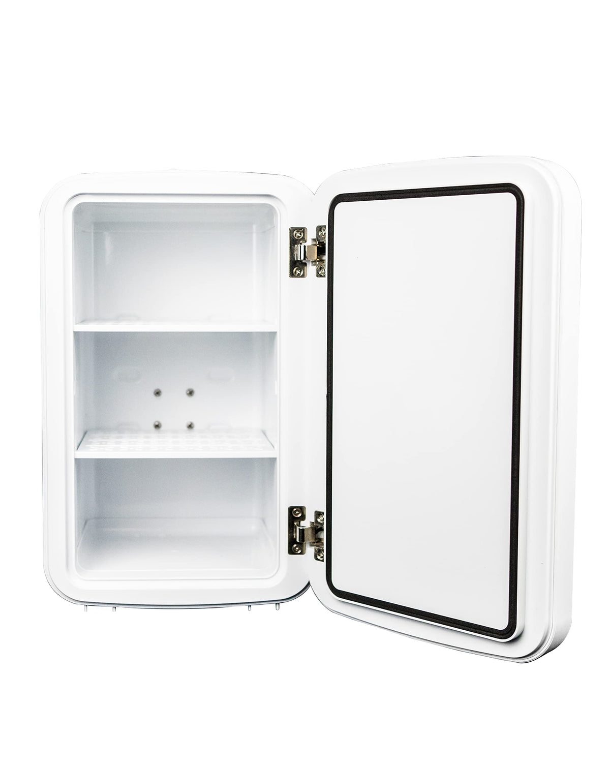 Danby DBMR02624WD43 7.4L Mini Fridge with Mirror & Light in White LED light digital display touch activated 7.4 L / 0.26 cu.ft. capacity