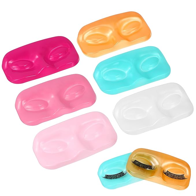 12pcs Assorted Color Lash Trays for False Eyelash Storage, Thickened Pvc Eyelash Holders, 4.52 X 2.16 X 0.62 Inch Organizer for Lash Techs and Beginners