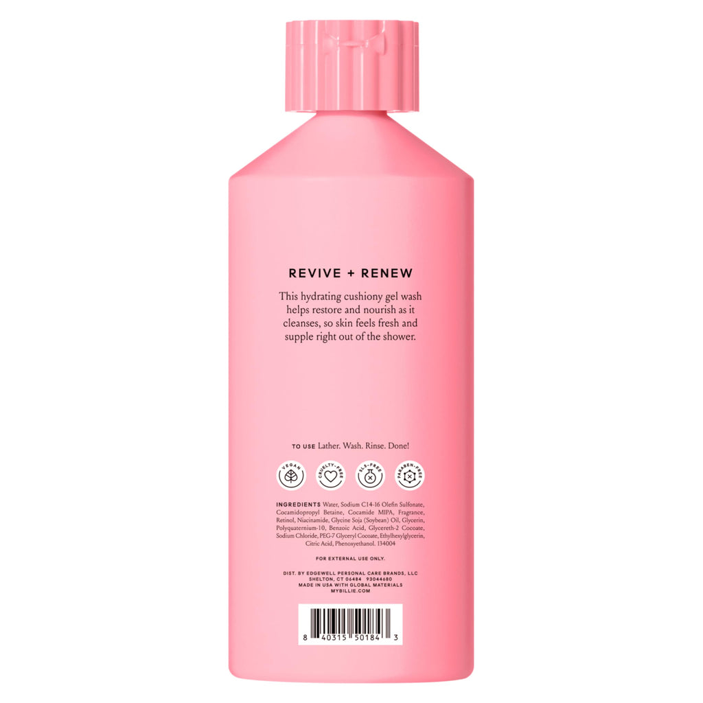 Billie Reviving and Renewing Women's Body Wash, 18 fl oz, Cotton Cloud Scent, Vegan, Cruelty Free