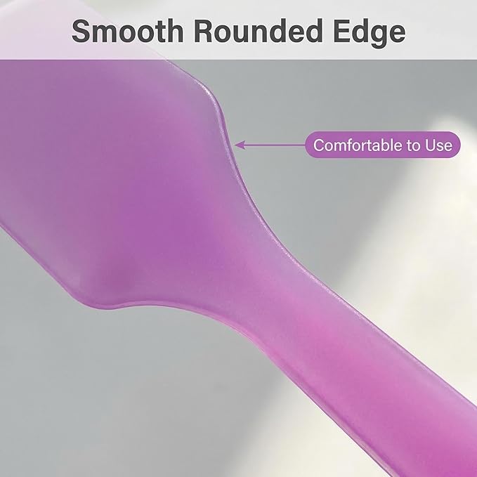 100 Pcs 3.2 Inch Mini Cosmetic Spatulas, Disposable Plastic Frosted Purple Makeup Spatula for Facial Skincare & Face Mask