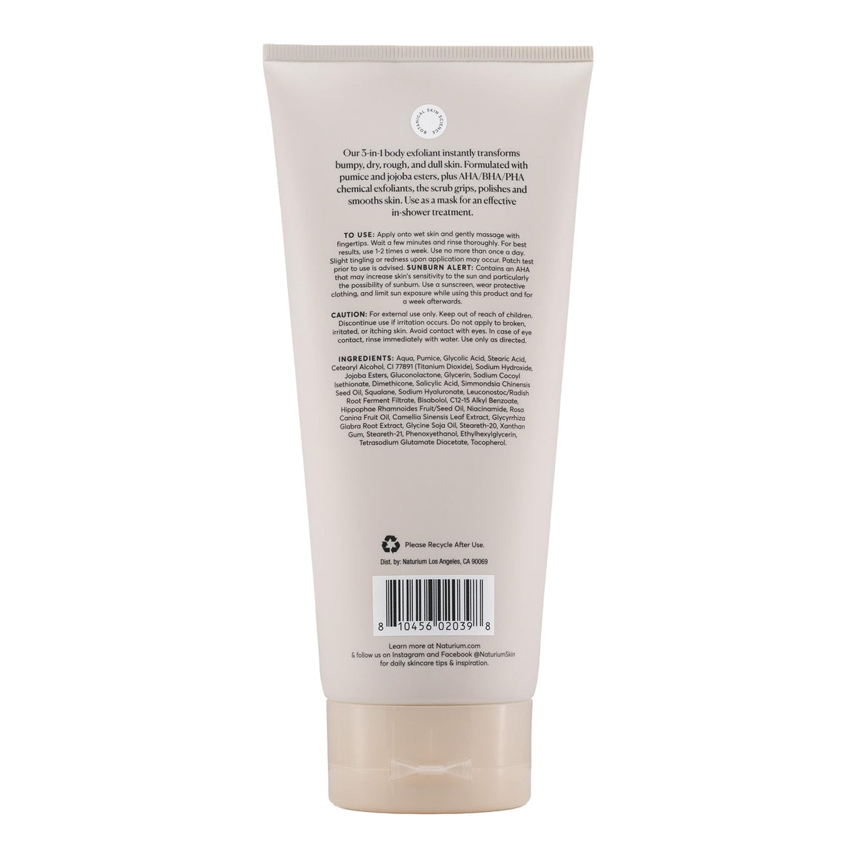 Naturium KP Body Scrub & Mask, AHA BHA PHA Exfoliant with Pumice, 8 oz