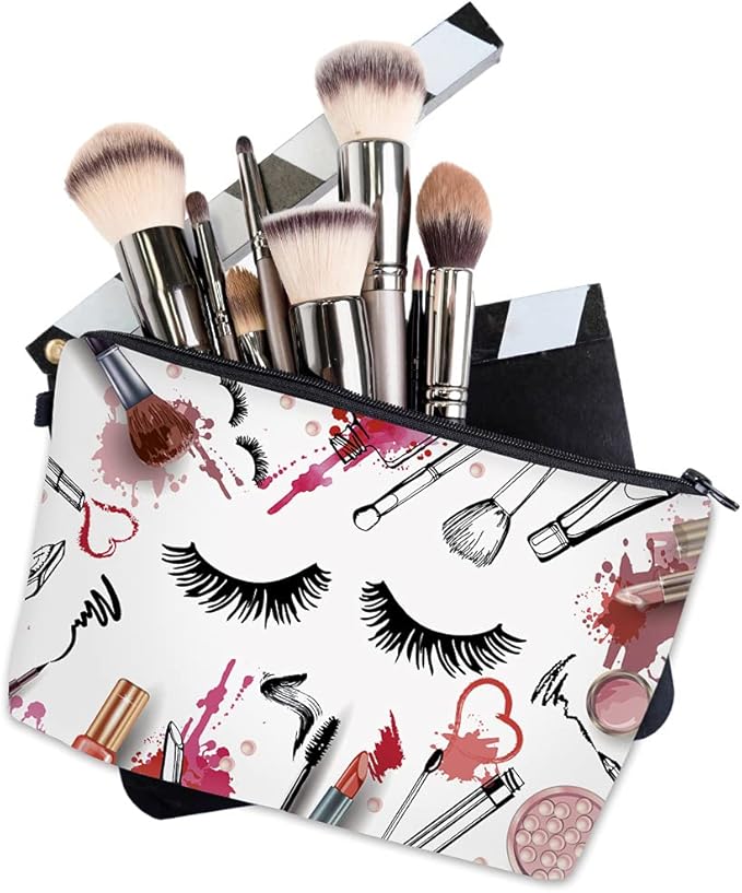 Deanfun Makeup Case Small, Cosmetic Zipper Bag Waterproof for Purse Mini, Women Cute Traveling Accessories Pouch for Ladies Thanksgiving Gifts(D2-55243)
