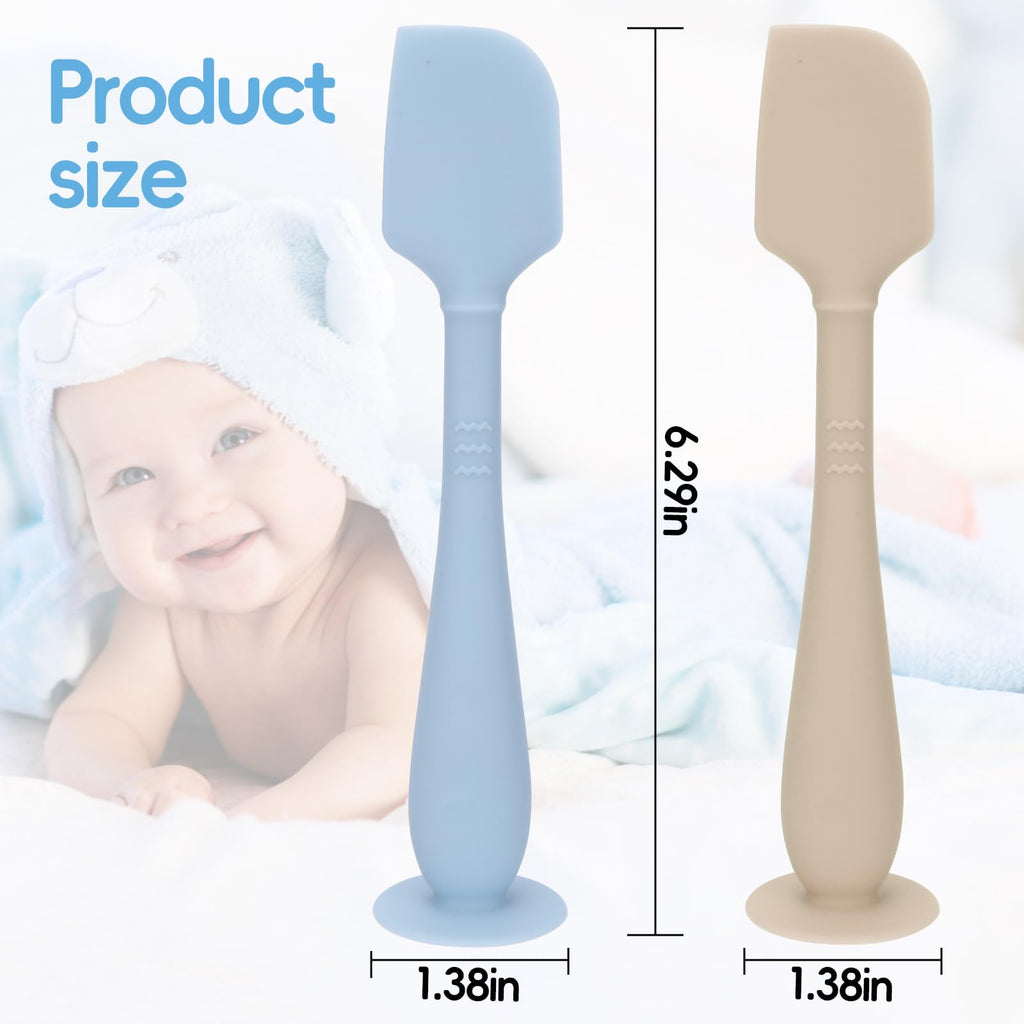 2 Pack Diaper Cream Spatula with Hygienic Travel Case, Butt Spatula Baby with Suction Base, Baby Butt Paste Spatula, Soft Silicone Diaper Rash Cream Applicator Large Size (Green & Pink)