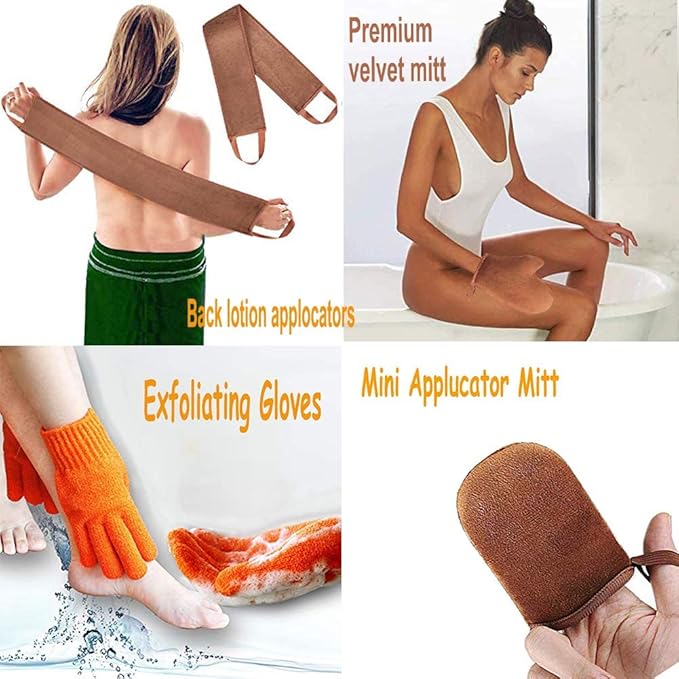 ANSPHIE 5 Pack Self Tanning Mitt Applicator Tanning Mitts Self Tanner Kit, Self Tanner Mitt Applicator Sunless Tanner Mitt Self Tanning Glove for Self Tan Mitt Applicator Self Tanner Mit Tanner Glove