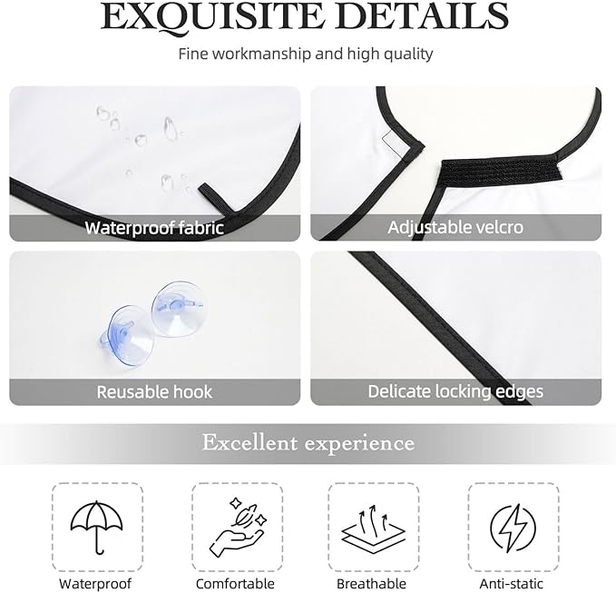 Black And White Paw Print Print Beard Bib Apron For Men, Beard Hair Catcher For Men Shaving Trimming,Beard Cape Cloth