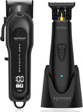 Supreme Trimmer 2-in-1 Pro Clipper Lite & DLC T-Shaper Combo | Professional Beard Trimmer ST5206 & Hair Clipper STC5000 Barber Hair Cutting Starter Kit | Black