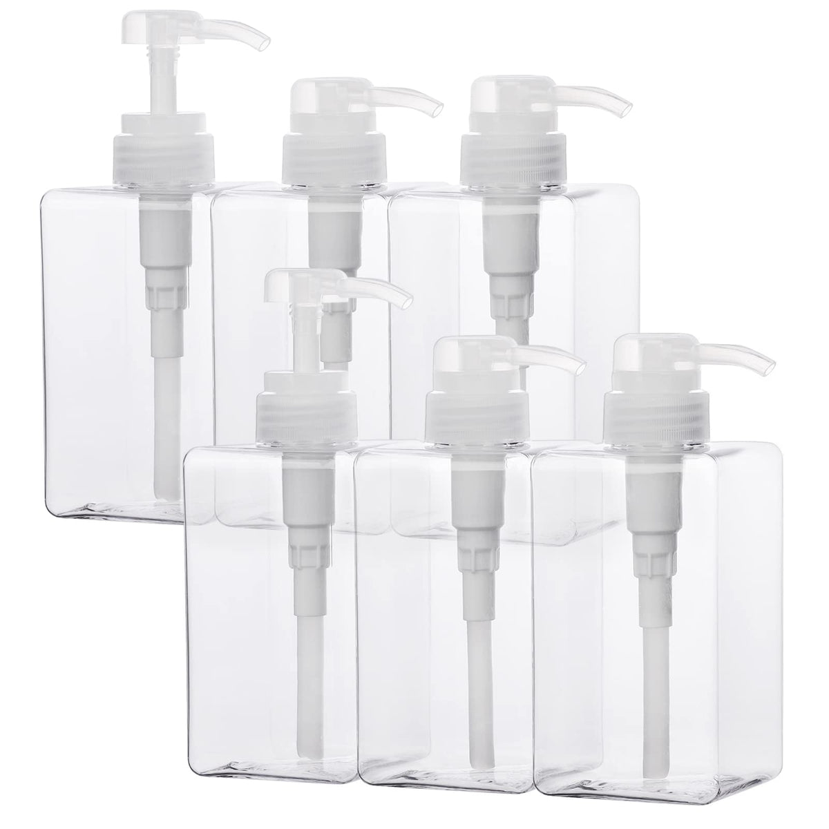Suream 9.5oz Refillable Pump Press Bottles, Plastic Shampoo and Conditioner Dispenser, 280ml Reuable Cosmetic Empty Bottle, Bathroom Countertop Shower Dispensers for Body Wash, Hand Sanitizer, 3Pack