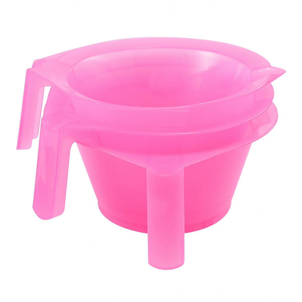 KALLORY Hair Dye Bowl 3-Pack with Handle 6.10X5.31X2.75In Sturdy Plastic Hair Color Mixing Cups for Diy Coloring Salon and Home Use Easy to Clean