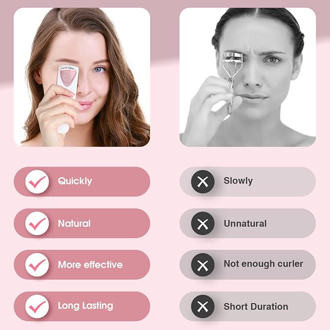 TOUCHBeauty Professional Heated Eyelash Curler with Silicone Refill Pad Curling Tool for Women Long Lasting Eyelashes TB-2003B