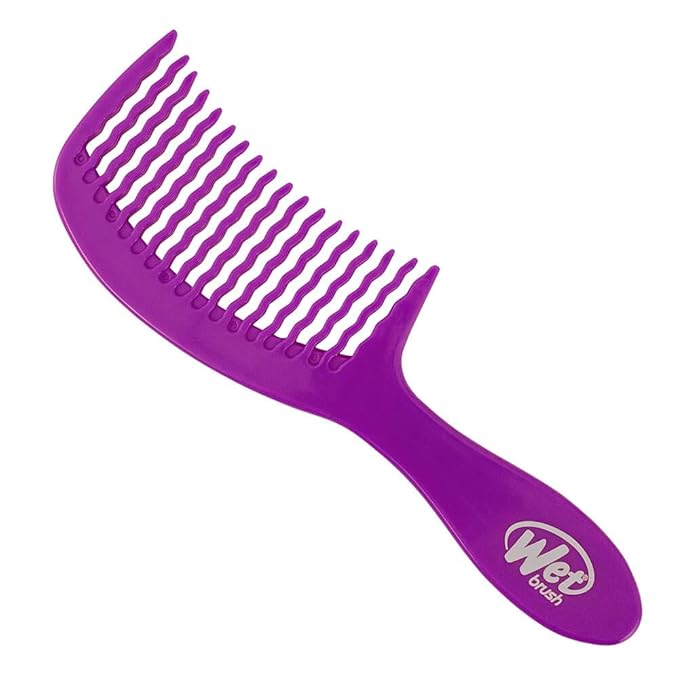 Wet Brush Detangling Comb, Purple - Wide Tooth Hair Detangler with WaveTooth Design that Gently and Glides Through Tangles - Brush Throough Conditioner and Hair Masks - Gentle On Scalp and Pain-Free