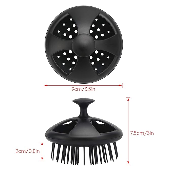 Segbeauty Dandruff Brushes, 2pcs 0.8 inches Long Hard Bristle Scalp Massage Brushes for Thick or Thin 2c to 3b Curly Hair, Shower Comb for Deep Cleaning Beard Pet Grooming Hair Care for Women Men