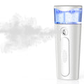 withthesun Portable Nano Face Mister, Facial Steamer, USB Rechargeable Cool Mist Sprayer, 40ml Visual Water Tank, Nano Mister for Eyelash Extensions, Facial Deep Cleaning, Makeup (White)