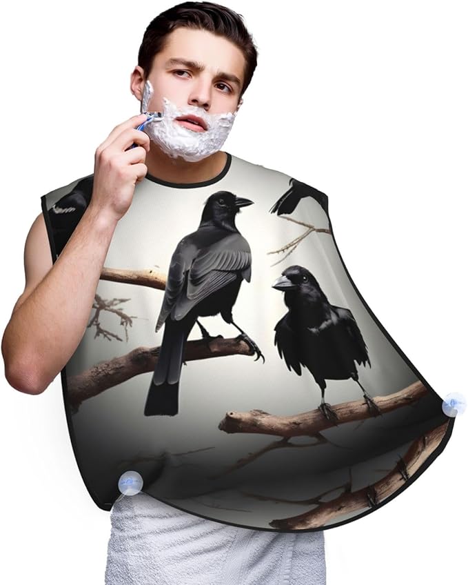 Ice Hockey Print Print Beard Bib Shaving Apron, Beard Hair Trimming Cape Gift For Dad