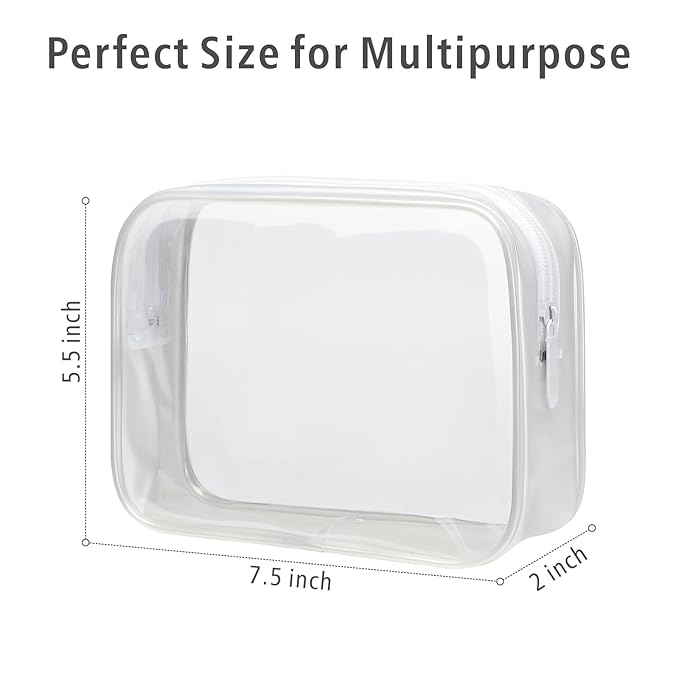 PACKISM Clear Makeup Bag Travel - TSA Approved Toiletry Bag, Matte White