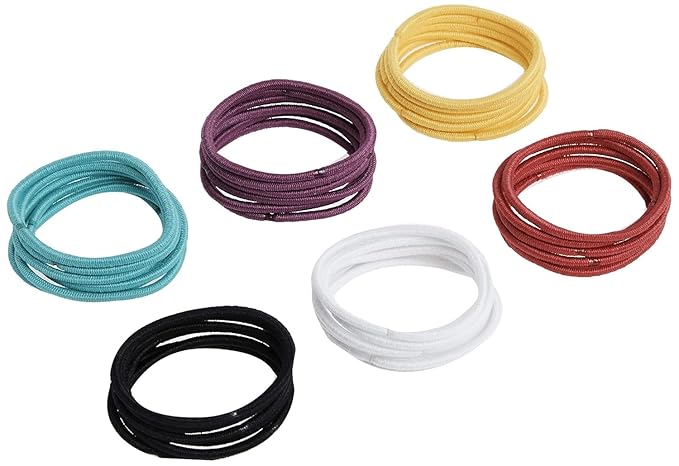 Goody Ouchless Hair Elastics 36-Count Brooke Assorted | No-Damage Ponytail Holders with Strong Tangle-Free Grip | Soft No-Pull Hair Ties for Fine to Medium Hair for Women & Men