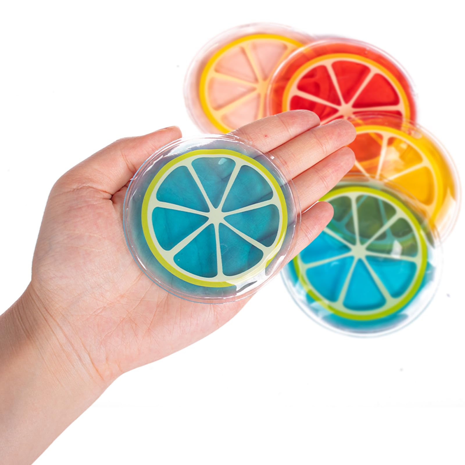 Coldcool 4 Pcs Gel Eye Mask Orange Shape, Cooling Puffy Eyes.