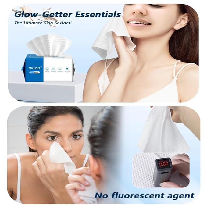 MIXUISEE◆thick and soft Face Towels.Disposable face towel.100% Cotton facial cloths.Super thick 130%. Suitable for makeup removal and cleansing.and applicable to sensitive skin.(180 pieces)