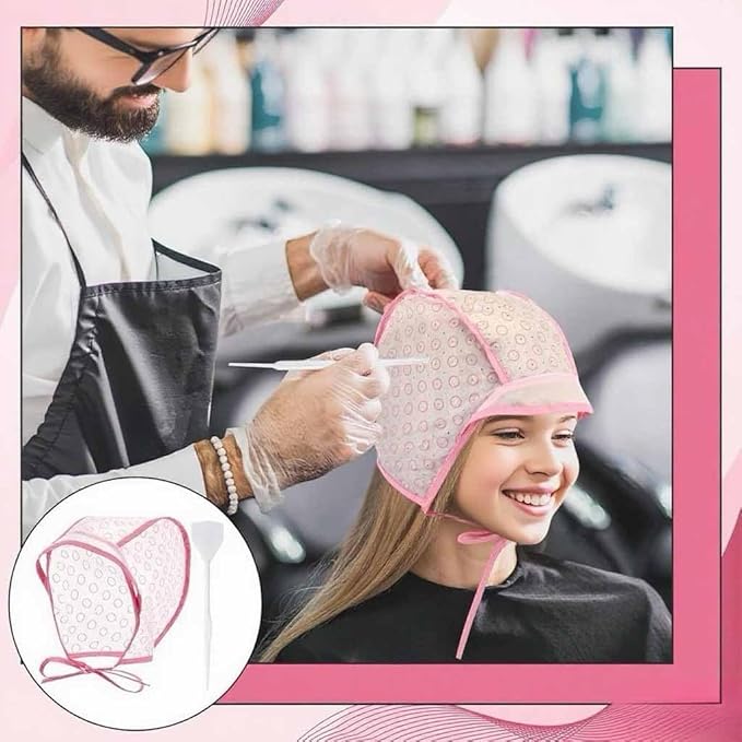 Hair Highlighting Cap with Plastic Hooks, Hair Dye & Bleach Coloring, Professional Hair Coloring Tool Kit, Salon & Home Hairdressing Highlight Cap Sets with