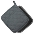 YEKOO 2Pcs Cotton and Neoprene Oven Pads Pot Holders with Pocket 8"x8.5" Dual-Function Hot Pad Set for Finger Hand Wrist Protection Heat Resistant to 428°F,Gray