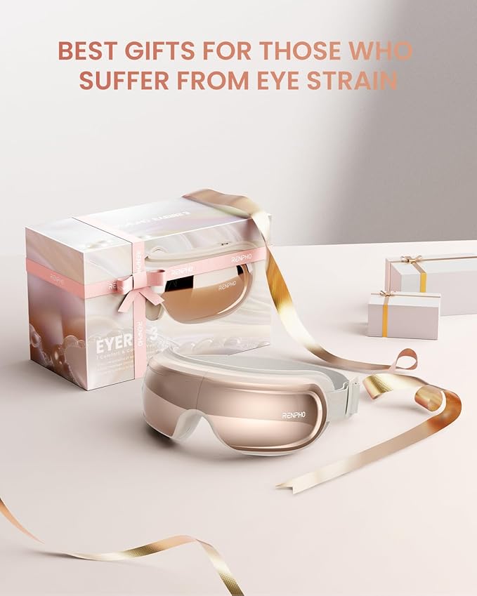 RENPHO Eye Massager with Heat and Cooling Voice Control, Birthday Gifts for Women Men, FSA Eligible HSA, Heated Eye Mask for Dry Eye Relief Eye Care Relax - Eyeris 3