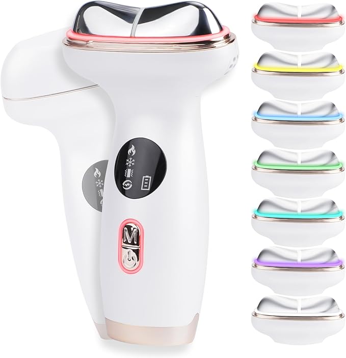 Kdune 7-in-1 Microcurrent Facial Device, Red Light Therapy Face Massager with Hot & Cold Gua Sha for Morning Depuffing & Daily Skin Care