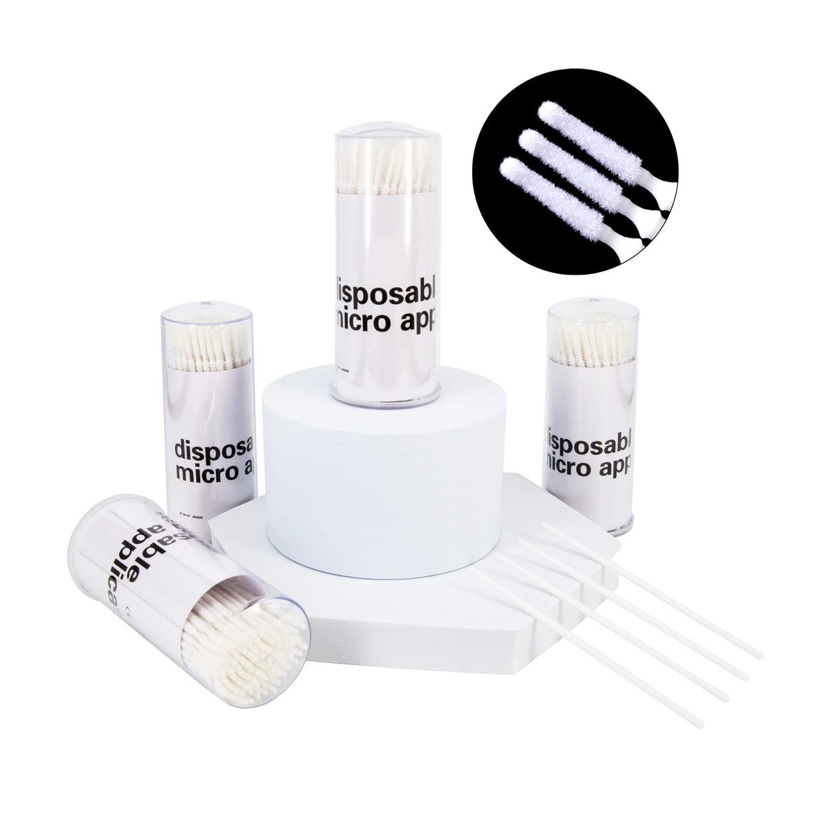 i-Laesh 200pcs Micro Brushes - Precision Microswabs for Eyelash Extensions, Lash Mascara Applicators - Ideal for Eye, Dental, Lashes, Brows, Personal Care - Black (Replacement - Pro Grip)