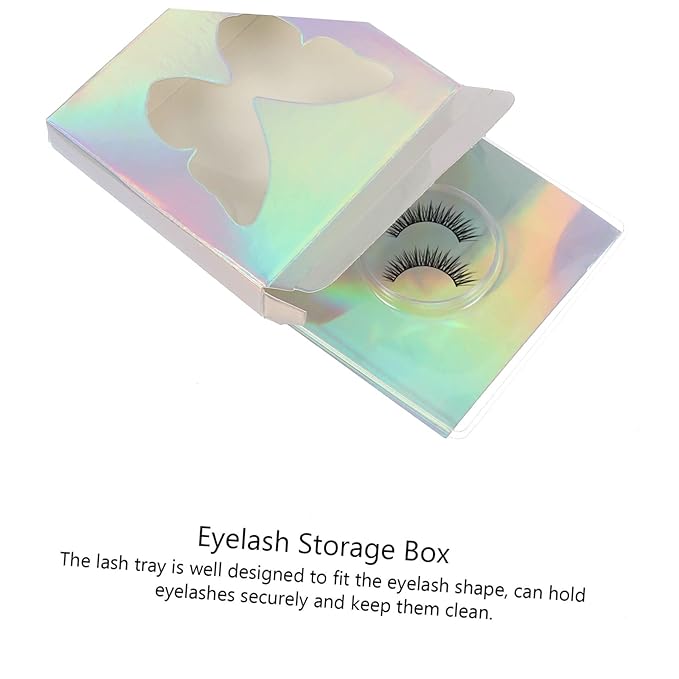 HAKIDZEL 30pcs Hollow Eyelash Box for False Lashes Storage Organizer Seal and Easy Open Design for Travel and Eyelash Tools
