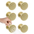 (Upgrade) Solid Brass Shower Jets with On Off Switch Brushed Gold Round Shower Body Sprays Massage Wall Jets Rotating Showerhead Body Sprayers Adjustable, NPT 1/2”