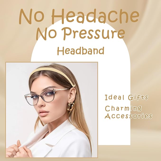 Hapdoo Headbands for Glasses Wearers No Headache No Pressure Comfortable Sunglasses Headband 6PCS Thin Plastic Hairbands with Teeth Fashion Head Bands for Women's Hair Non Slip Hair Accessories