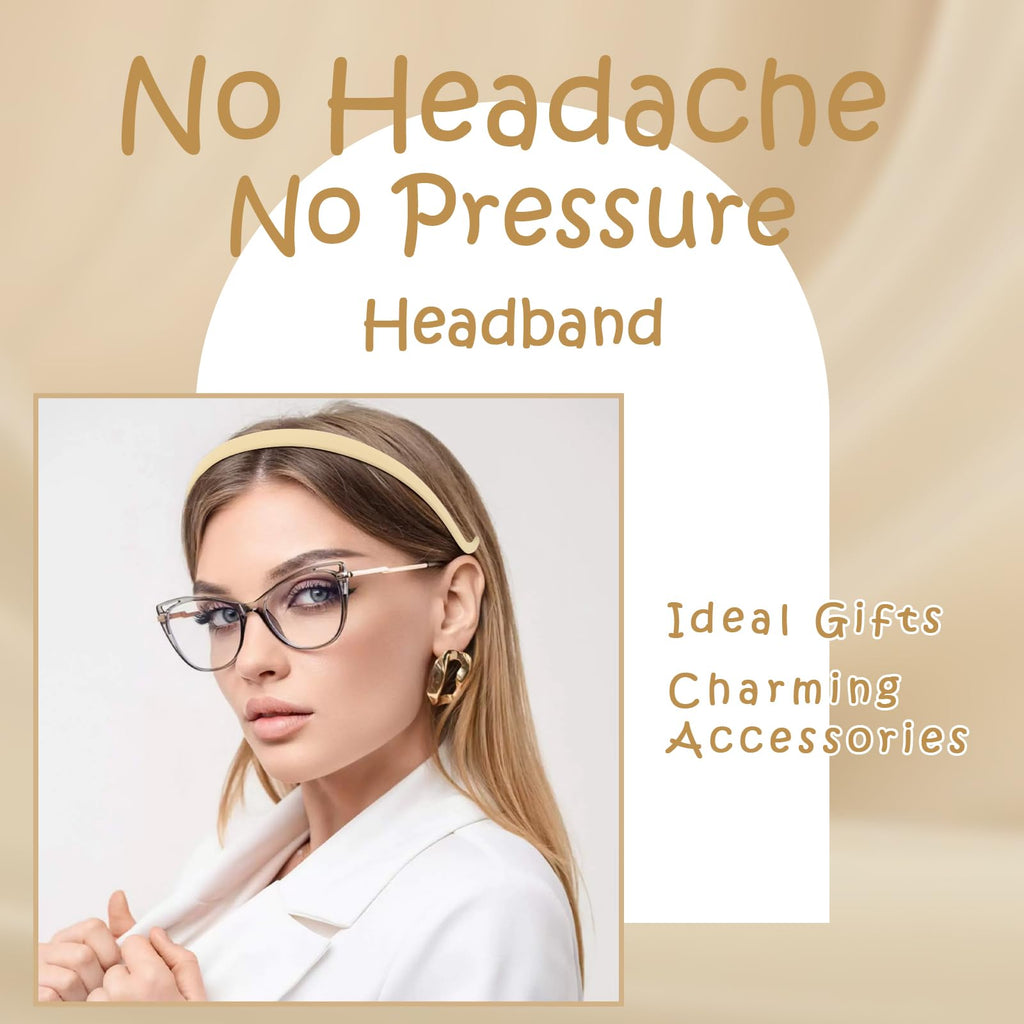 Hapdoo Headbands for Glasses Wearers No Headache No Pressure Comfortable Sunglasses Headband 6PCS Thin Plastic Hairbands with Teeth Fashion Head Bands for Women's Hair Non Slip Hair Accessories
