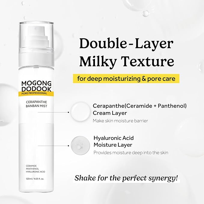 MGDD Cerapanthe Pore Care Face Cream Mist – 4.05 fl oz | Dual-Layer Hydrating Spray with Ceramide, Panthenol & Hyaluronic Acid | EWG Green, Deep Moisture for All Skin Types, Daily Use