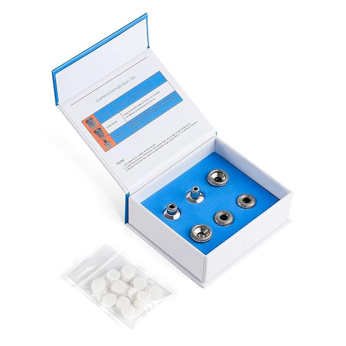 Diamond Dermabrasion Head, Microdermabrasion Accessories 6 Tips, Facial Replacements Dermabrasion Head Replacements Professional Microdermabrasion Tool